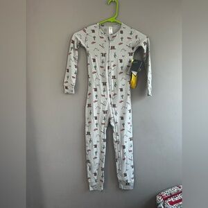 Gray Kids One Piece with Fun Prints